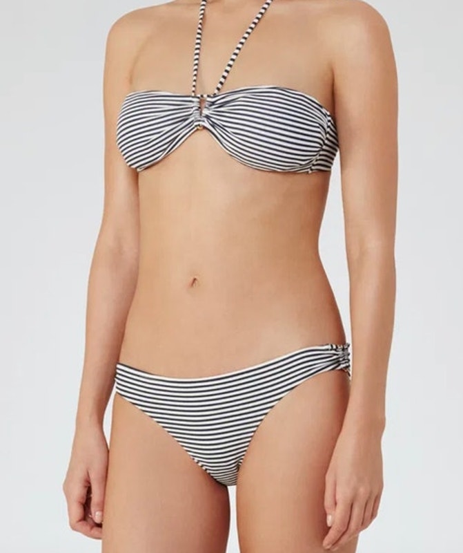 Reiss Bermuda Stripe Bikini Bottoms Size M New $95 Navy White Swimwear Swim